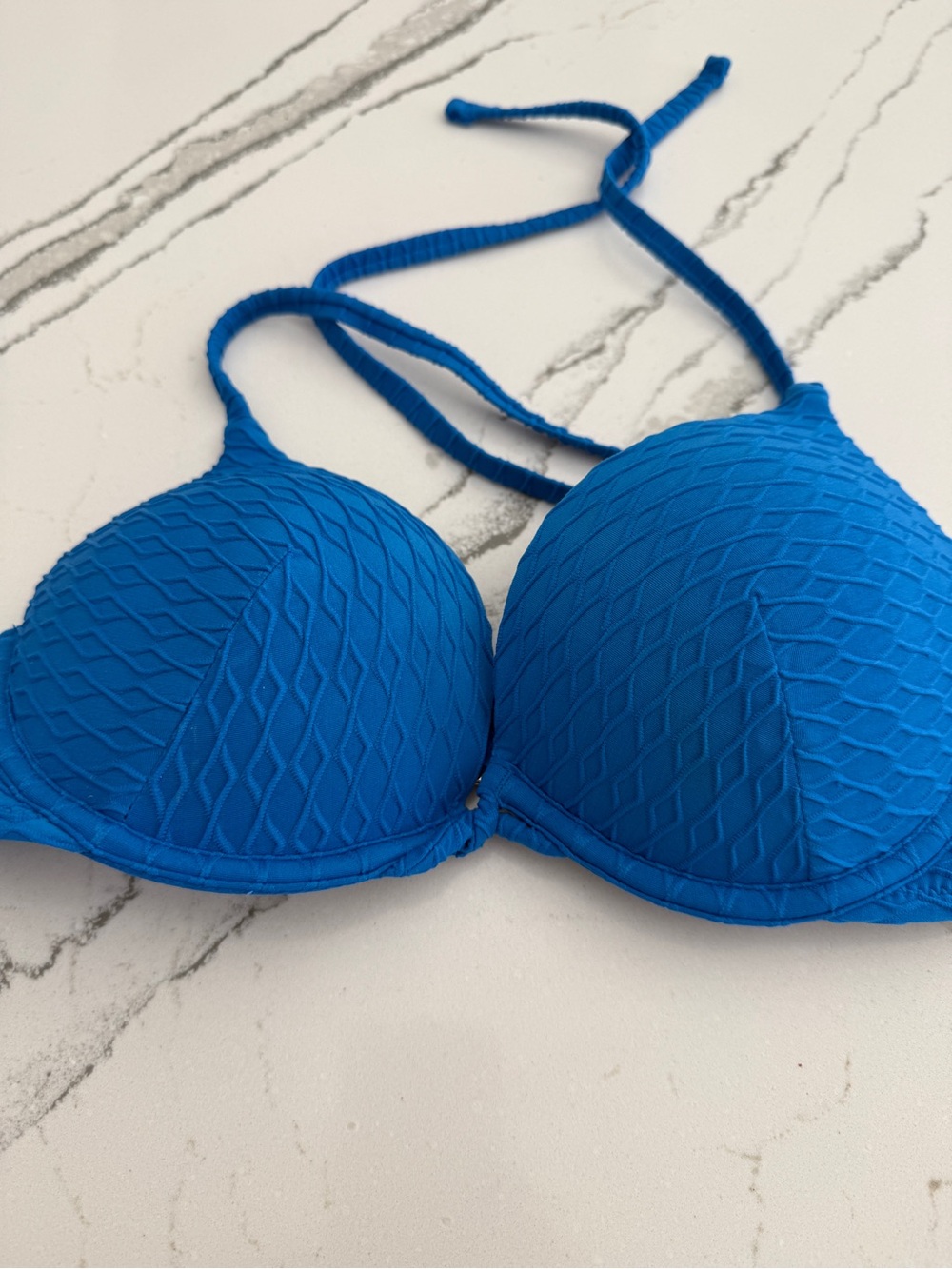 Victoria's Secret Bold Blue Textured Push-Up Bikini Top